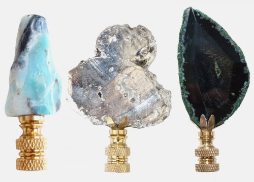 stone, gem & agate finials.