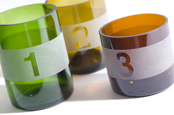 glass cut + frosted number bottle | by Plastolux