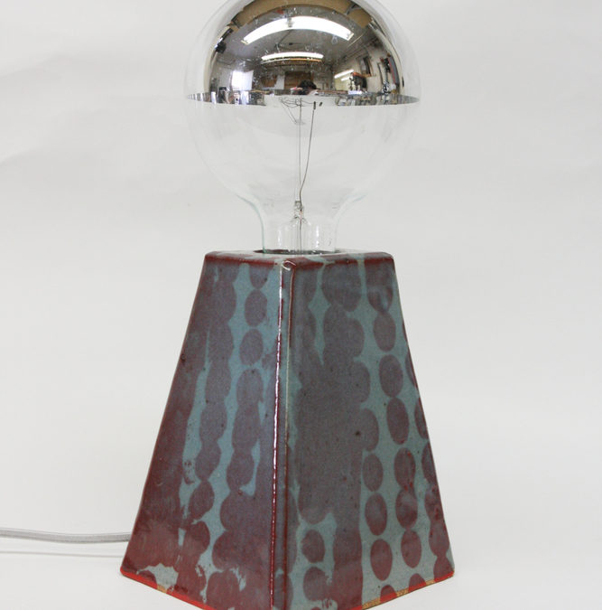 dot + celadon glazed pyramid lamp | BZIPPY & CO