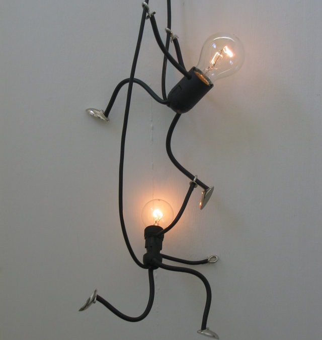 climbing the wall light cords