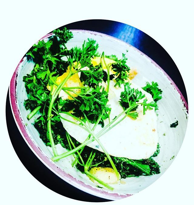 prep for the #superbowl = a bowl of #supergreens + protein! who’s your team? #goat